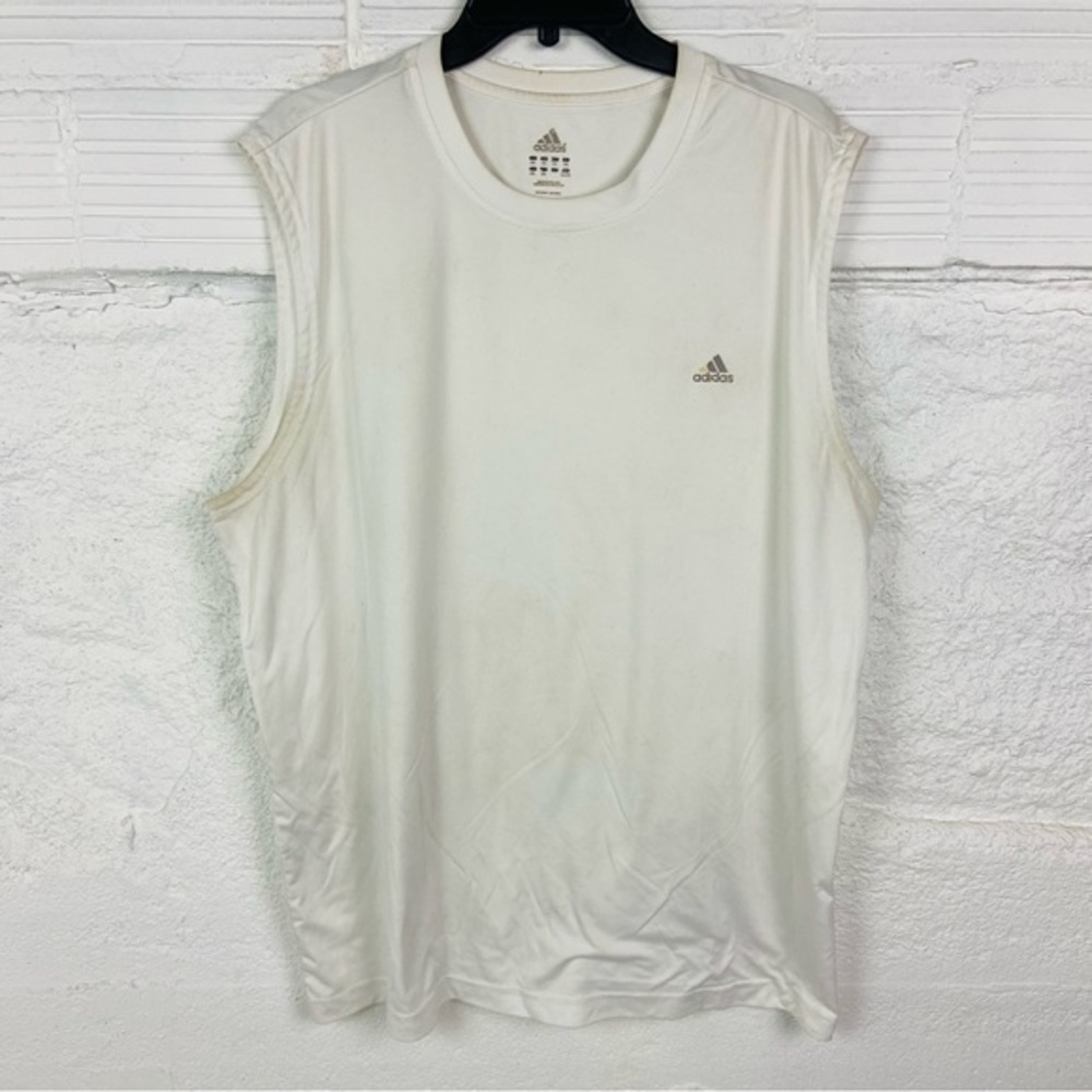Adidas Men's Classic White sleeveless active sporty Tank Top size 2XL